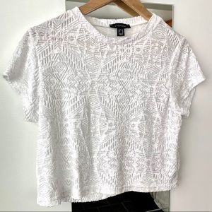 Crop patterned velvet shirt